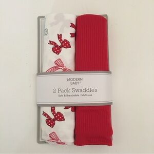 NEW Soft Baby Blankets Newborn Baby (0-3M) Bows Polka Dots Red | Modern Baby